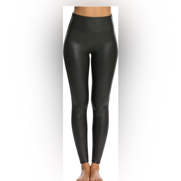 SPANX Pants - SPANX Faux Leather Black Leggings Size L